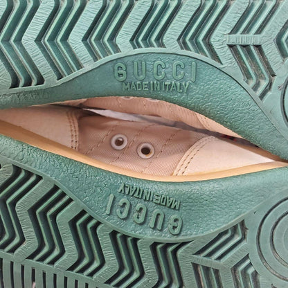 Rare GUCCI 23cm White Leather Sherry Line Low-Top Sneakers Vintage Italian Made