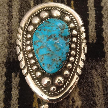 Robert & Bernice Leekya Zuni Vintage Sleeping Beauty Turquoise Bolo Tie
