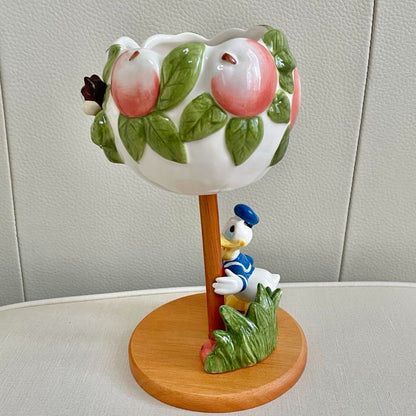 RARE Disney Donald Chip and Dale Ceramic Planter Flower Vase Tokyo Disneyland