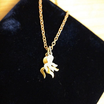Pomellato DoDo 18k Yellow White Gold Diamond Octopus Necklace Pendant Used