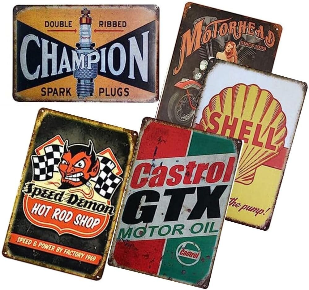 PLEAVIT Tinplate Sign American Retro Garage Wall Plate Antique Interior (A)
