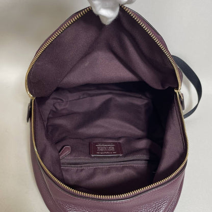 Coach Leather Backpack Purple Authentic Women's Rucksack Bag