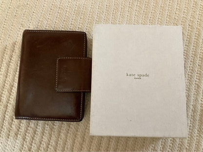 Kate Spade Genuine Leather Planner with Ruler Refills, Brown