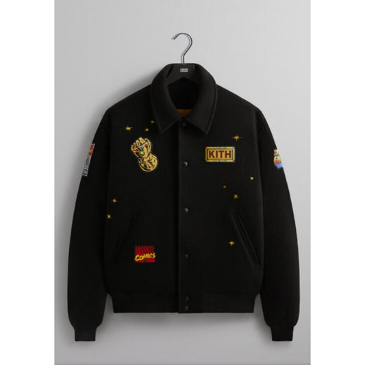 KITH Marvel Collaboration Varsity Jacket S Size Orange Lining New