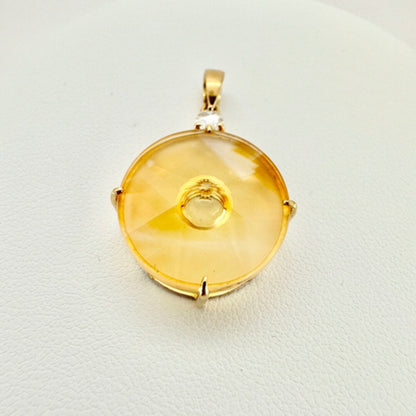 Tom Munsteiner 18k Yellow Gold Pendant Charm 9.98ct Citrine 0.08ct Diamond New