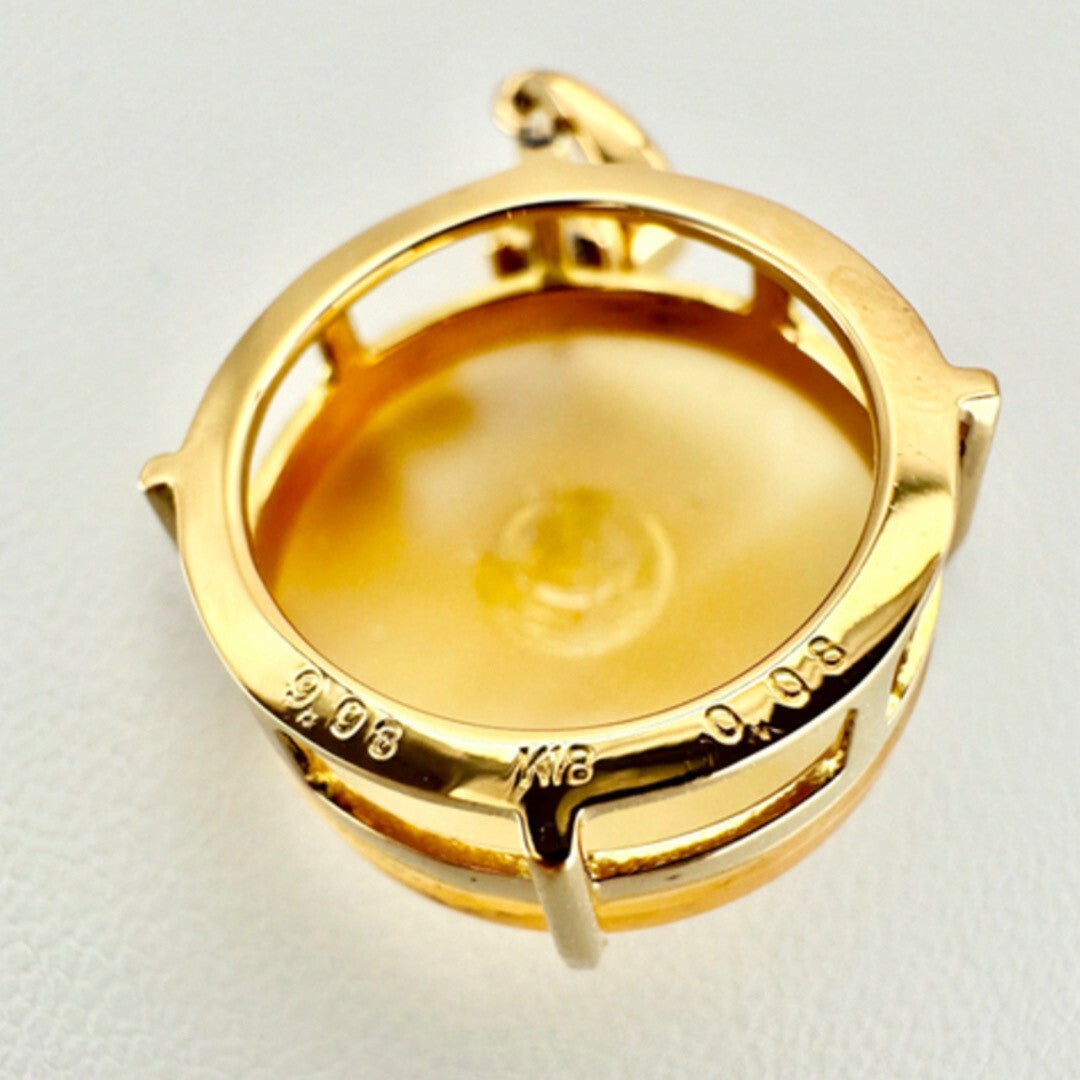 Tom Munsteiner 18k Yellow Gold Pendant Charm 9.98ct Citrine 0.08ct Diamond New