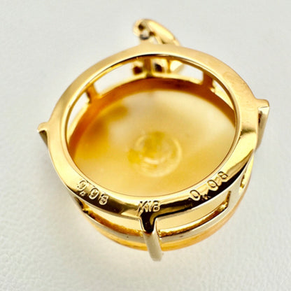 Tom Munsteiner 18k Yellow Gold Pendant Charm 9.98ct Citrine 0.08ct Diamond New