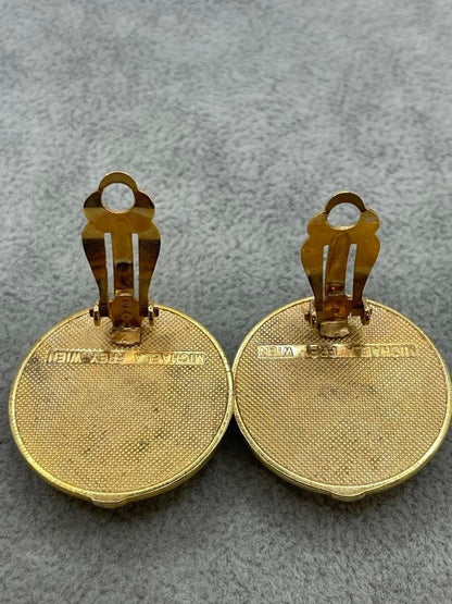 '- Michaela Frey Wien Rare Authentic Classic Earrings Gold Vintage Jewelry