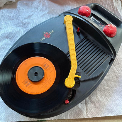 Showa Retro Ladybug-Shaped Record Player