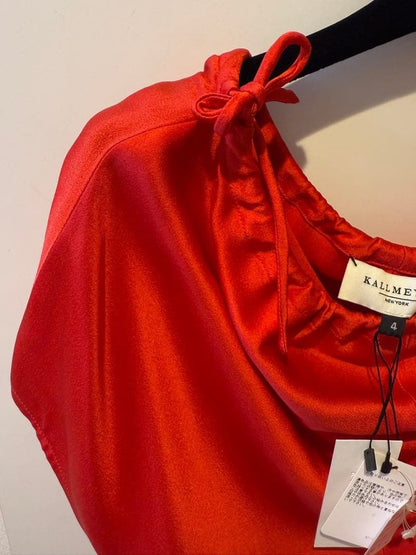 KALLMEYER Sleeveless Long Dress Size 4 Silk Blend Red Japan