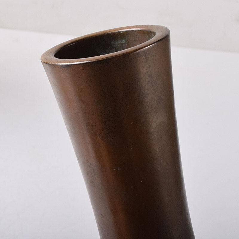 Antique Cast Iron Flower Vase w/ Box Japan