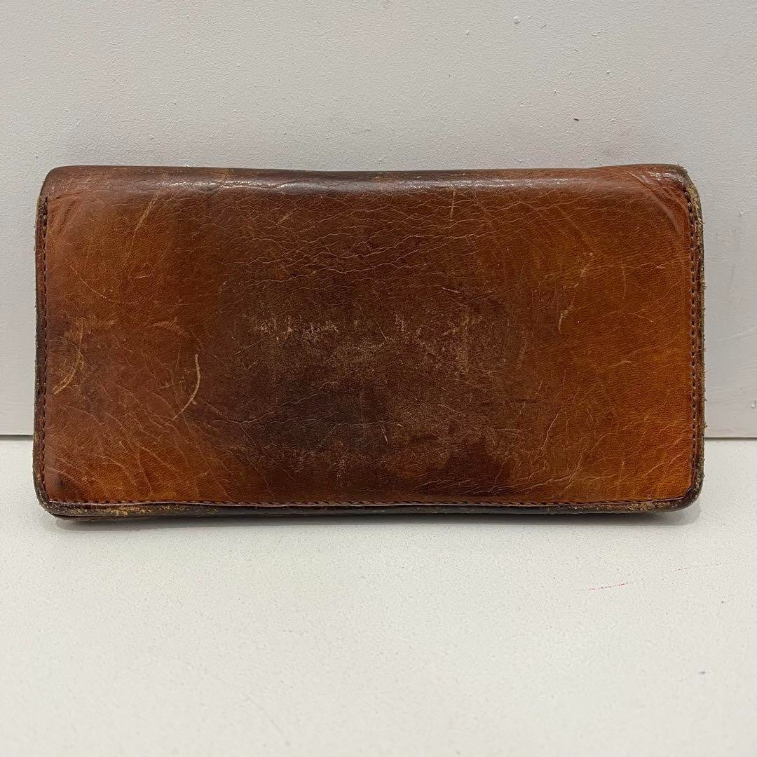 Phigvel Leather Trucker Wallet Brown Long Currency Clip Used