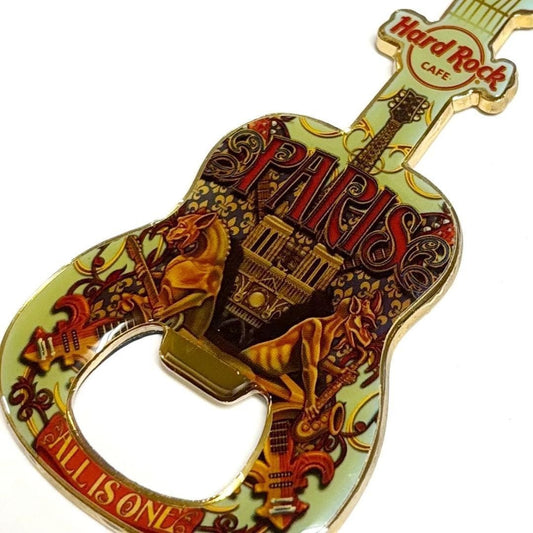 Hard Rock Cafe Paris Bottle Opener with Magnet Rare Collectible