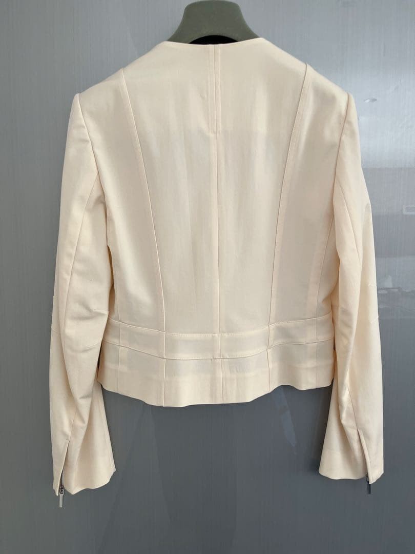 Christian Dior BOUTIQUE Ivory Suit Set Formal Blazer Jacket Peplum Pencil Skirt