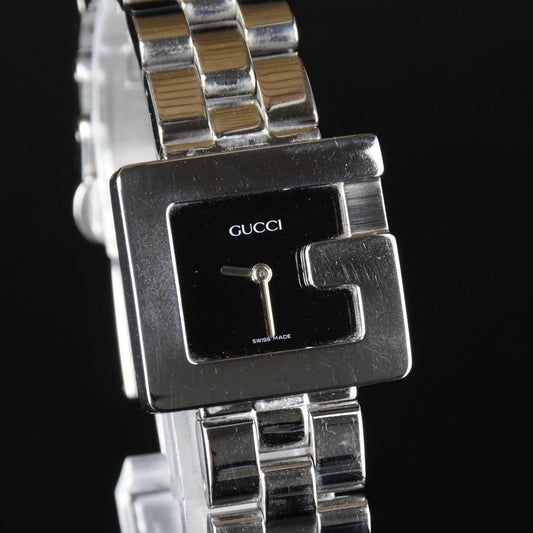 [Near MINT] GUCCI 3600L G Face Silver Black Dial Quartz Women's Watch From JAPAN