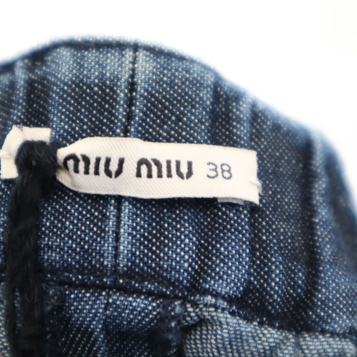 MIUMIU made in Italy Denim-like Easy Ankle pants 38 Navy Women
