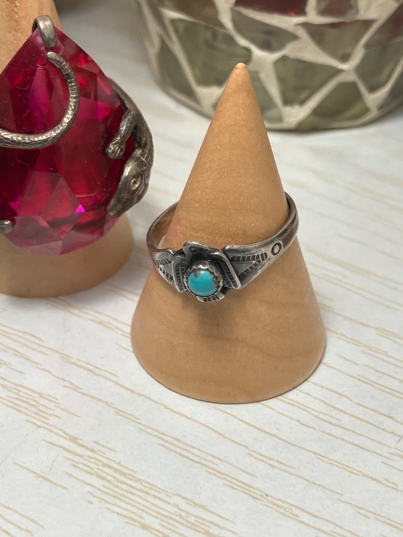 Indian Thunderbird Silver Ring, Fred Harvey Style
