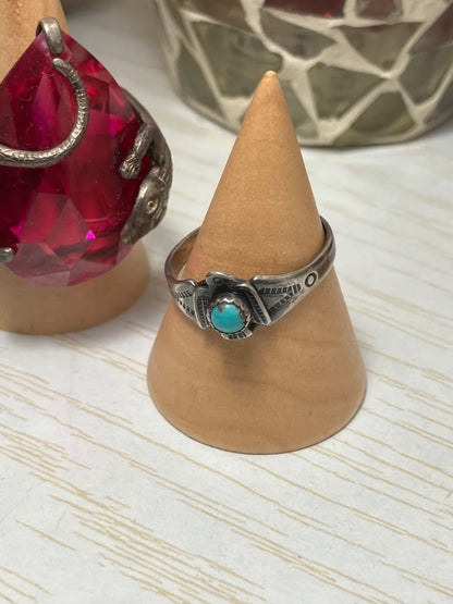 Indian Thunderbird Silver Ring, Fred Harvey Style