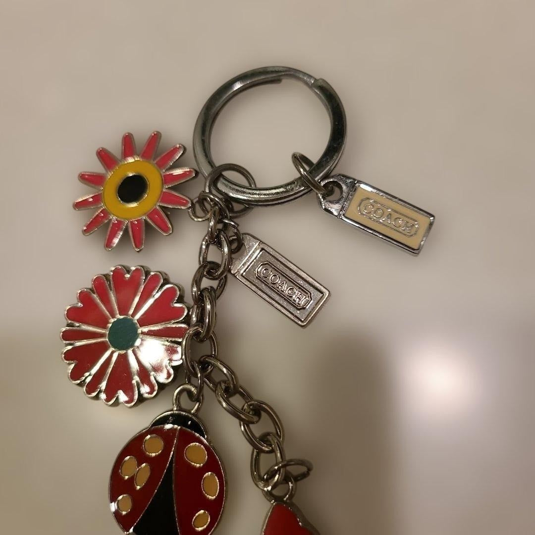 COACH Vintage Butterfly Lady Bug Flower Bag Charm Keychain Y2K RARE