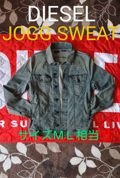 Diesel Men S Jogg Sweat Stretch Denim Jacket Washed Almost unused Luxury Italian