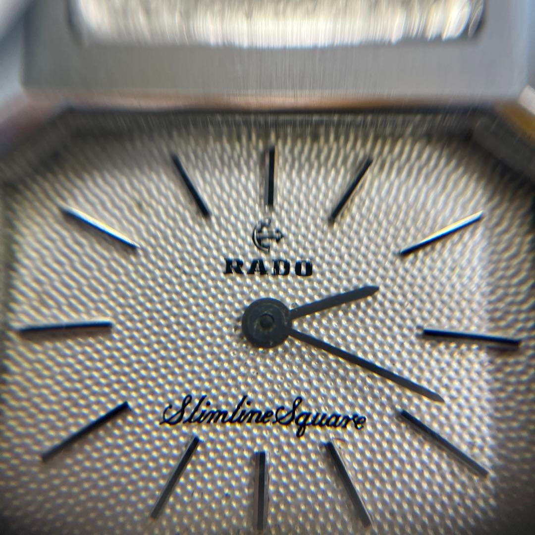 Rado Slim Line Square Watch Stainless Steel Manual White Dial Used