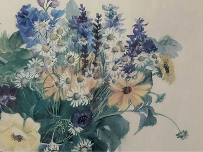 Fujiko Hashimoto Lithograph Print Interior Antique Bouquet