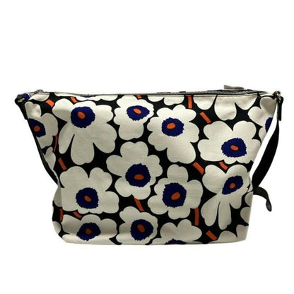 Genuine Marimekko shoulder bag dark navy cream multi canvas leather