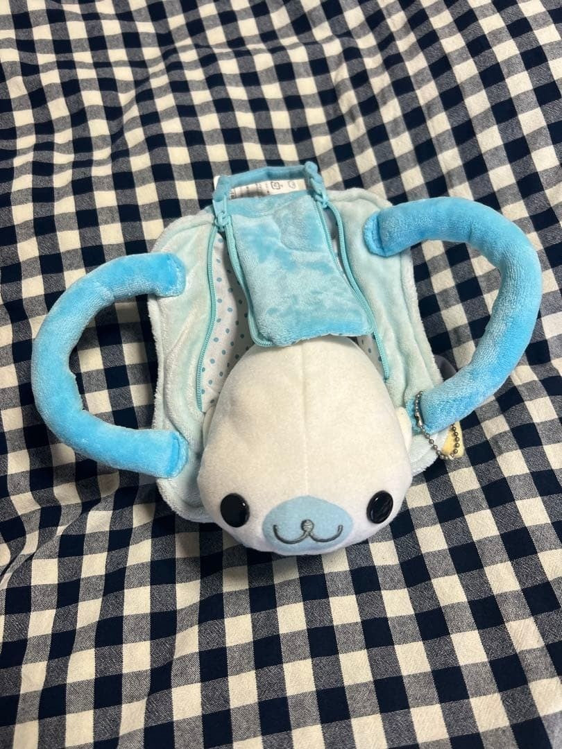 Mamegoma Plush Toy with Carrying Bag Rare San-X Collectible