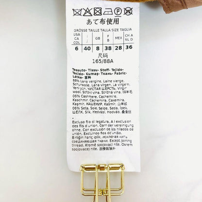 MaxMara Cucito A Mano Cashmere Silk Long Coat Camel Size 40