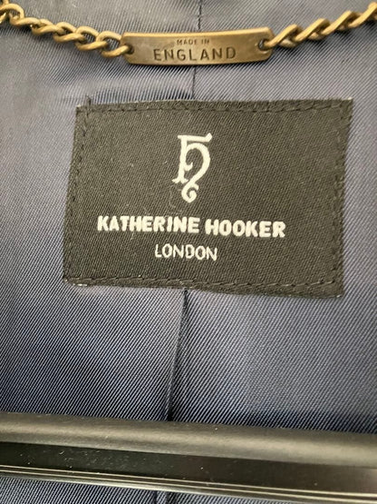 Katherine Hooker A-Line Fit & Flare Chester Coat in Navy Wool Blend