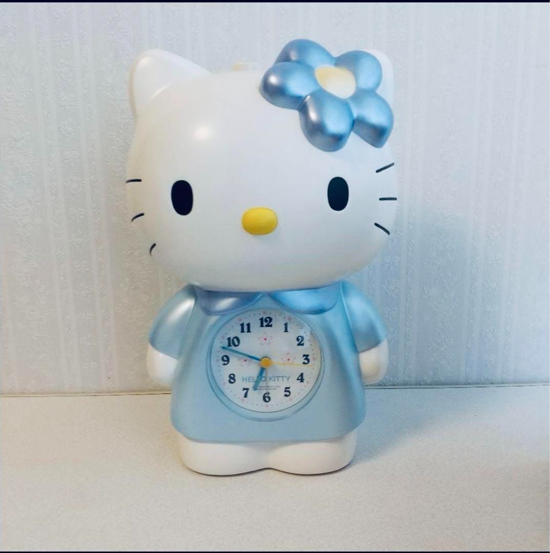 Rare Hello Kitty Nurse Alarm Clock Large Blue Sanrio R429 Rhythm Tested