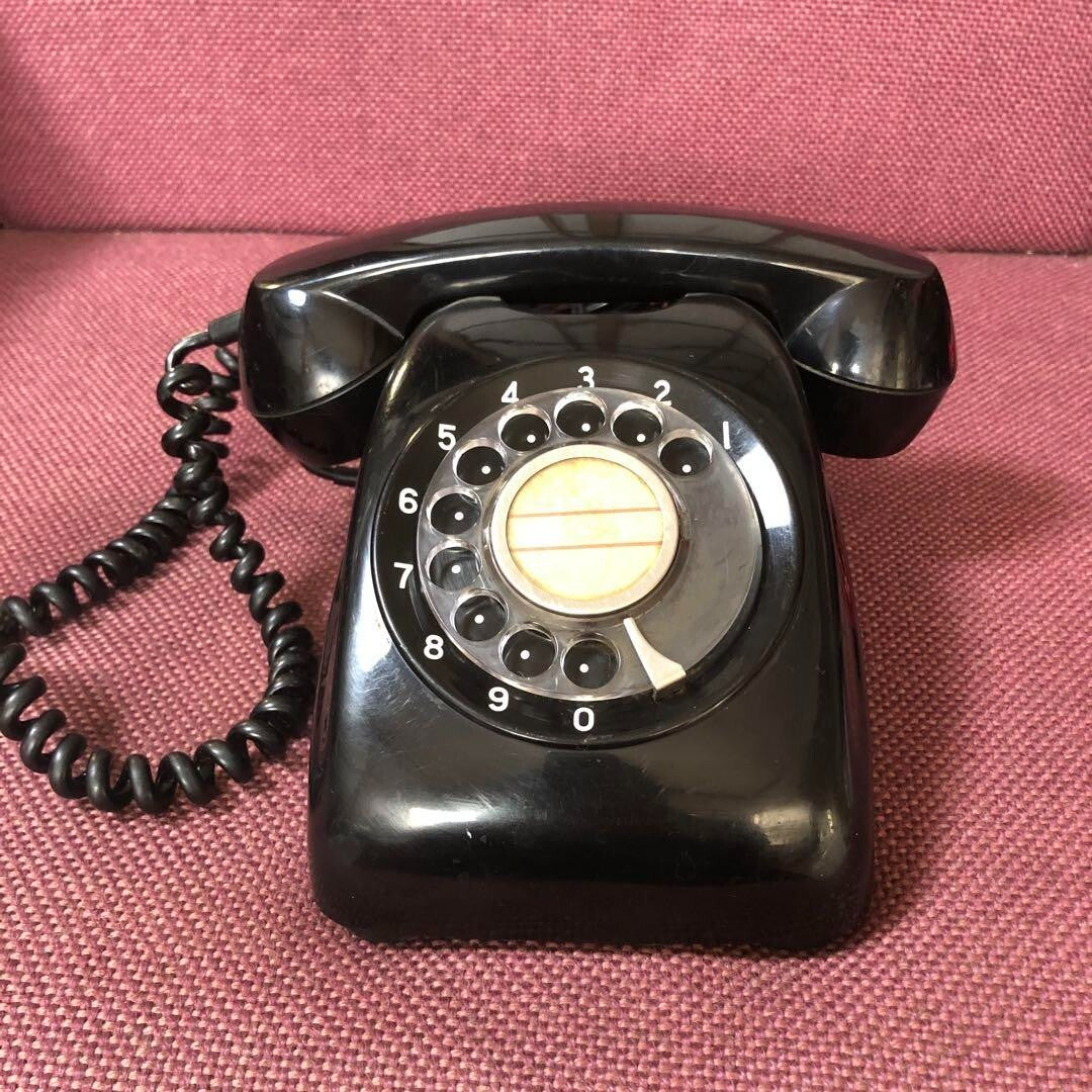 Antique Showa Retro Black Telephone Antique