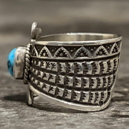 Darrell Cadman Navajo Turquoise Silver Thunderbird Ring