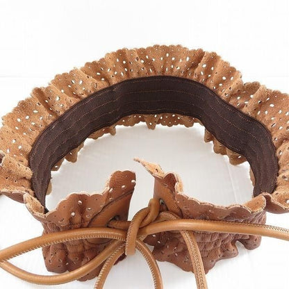 Dolce & Gabbana D&G Belt Fringe Leather Brown Japan [Used]