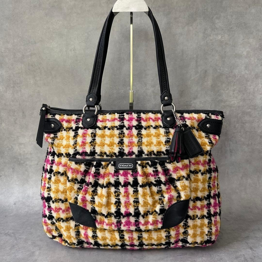Coach Tote Bag All-over Print Canvas Leather Multicolor Women's Ships