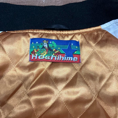Rare Hoshihime Satin Sukajan Jacket Dragon Embroidery XL Black Gold