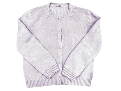 MIUMIU Pearl Button Cardigan Cashmere Lavender F/S from Japan