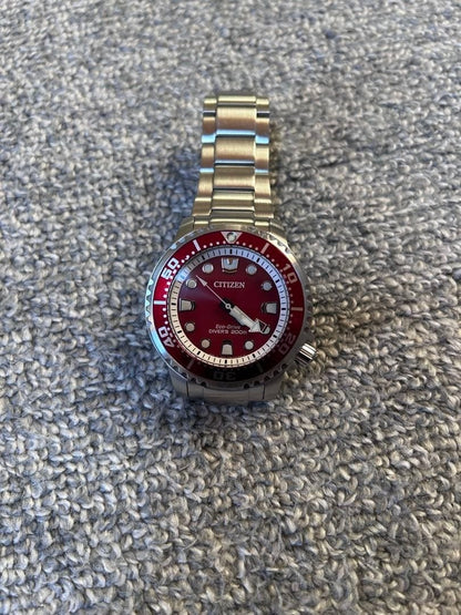 Citizen ProMaster BN0159-15X Red Dial Solar Timepiece Rare Wristwatch