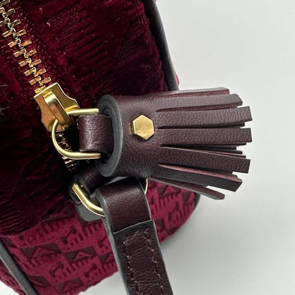 Authentic ANYA HINDMARCH small red canvas eyes rare crossbody shoulder bag