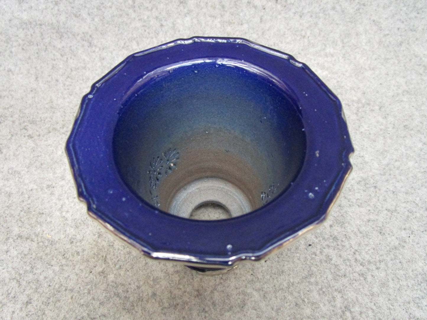 Japanese pot TENZAN work shop Lapis Lazuli Dragonfly SUKASHI