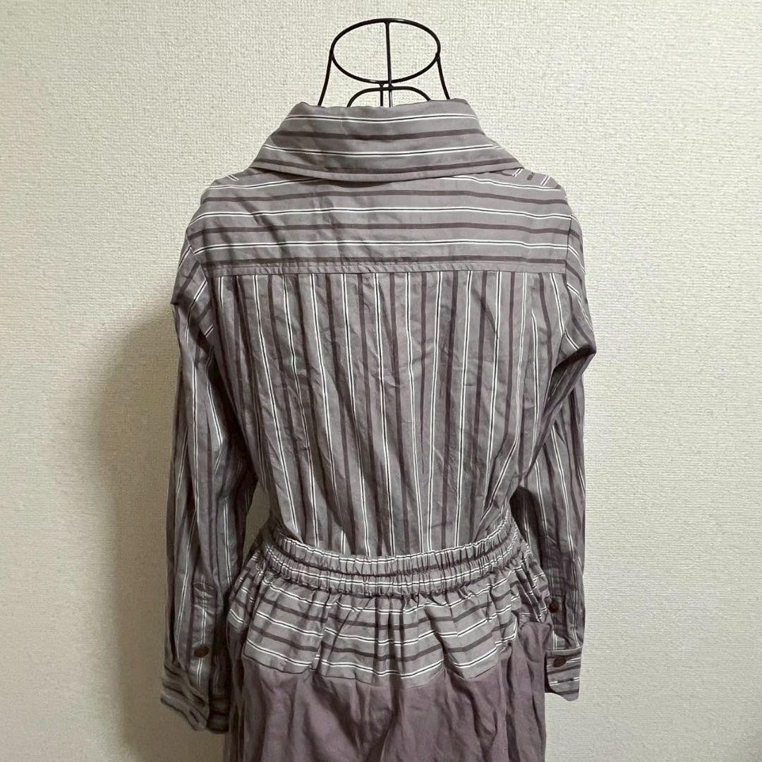 Vivienne Westwood Dress O/S Purple Striped Flare Long Sleeve A-Line