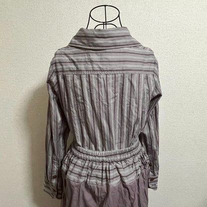 Vivienne Westwood Dress O/S Purple Striped Flare Long Sleeve A-Line