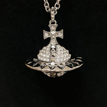 Vivienne Westwood Mayfair Orb Necklace Silver Large Top 4.2cm With Pouch