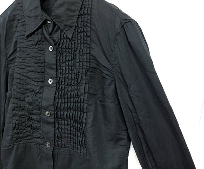 Ann Demeulemeester Frill Long Sleeve Blouse Black Size 36 Deadstock From Japan