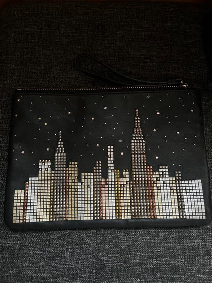 Kate Spade Glitzy Ritzy Skyline Willa Purse Pouch Clutch Bag