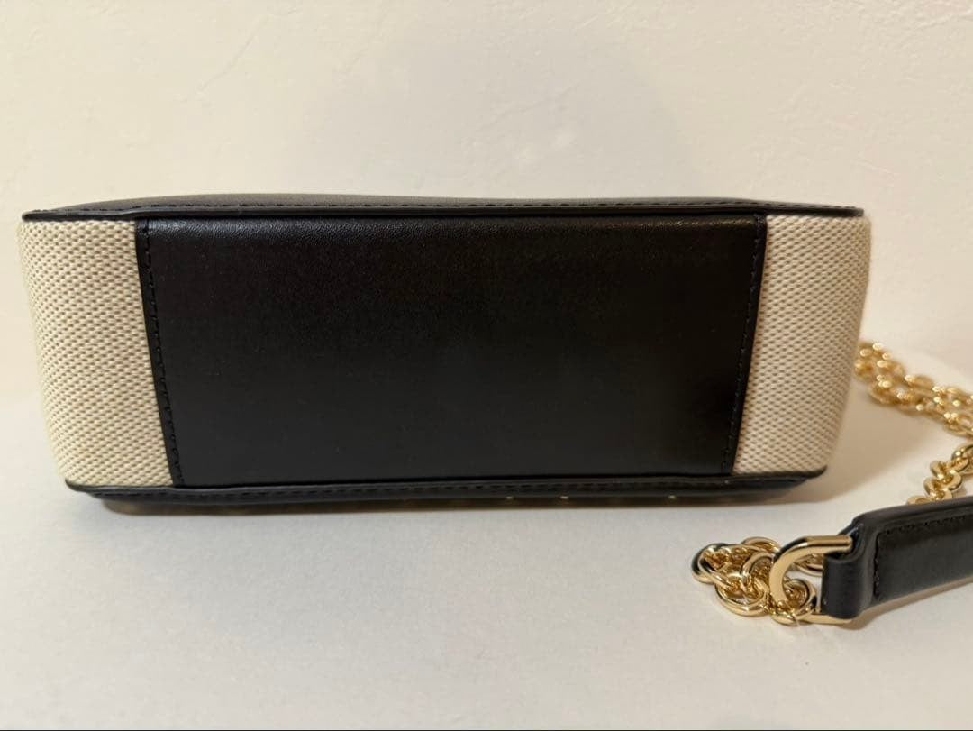 Michael Kors SOHO Studded Shoulder Bag Beige Black Canvas Women's FROM JAPAN