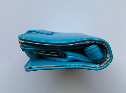 Turquoise Blue Bifold Wallet Showa Retro