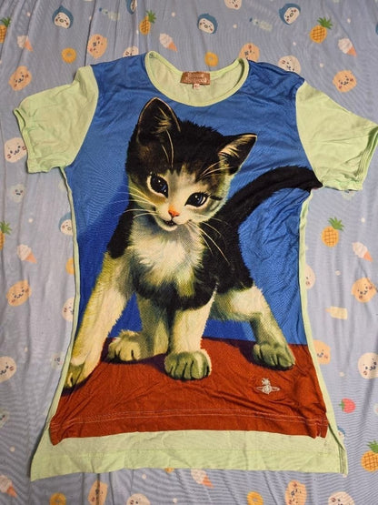 Vivienne Westwood Cat Print T-Shirt Kitten Rare
