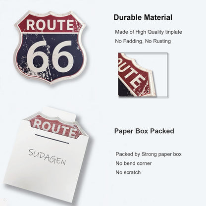 SUDAGEN Route 66 shield tinplate art sign history retro vintage classic
