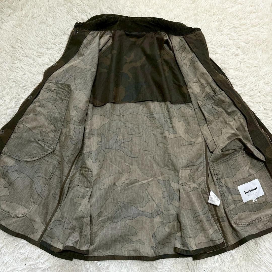 Barbour Camouflage Military Jacket Blouson Coat Men Size 38 With Pins